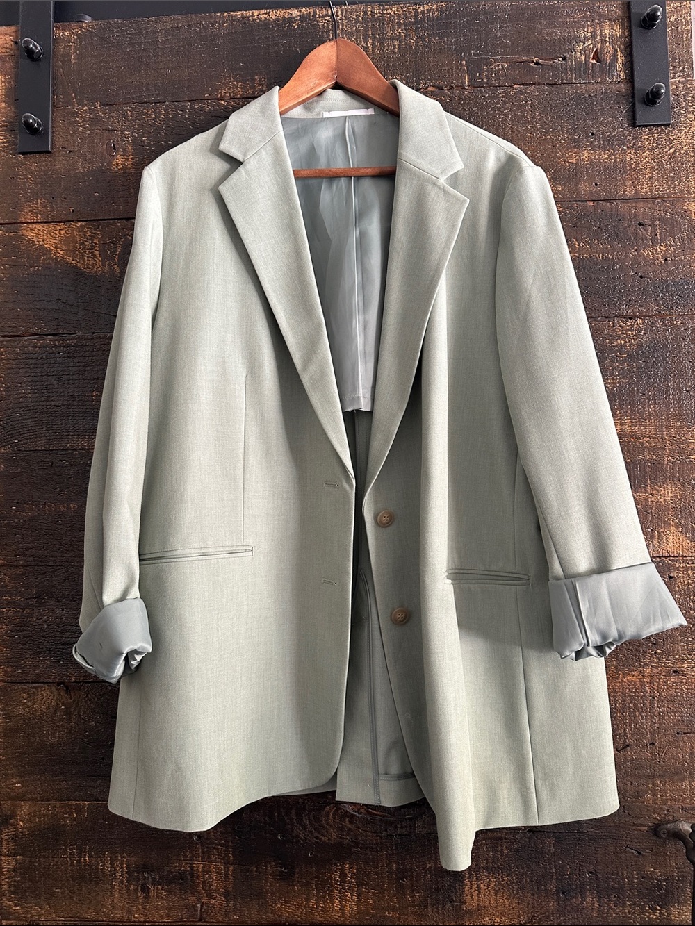 Uniqlo Light Sage Green Women's Blazer